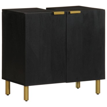 vidaXL Ντουλάπι Μπάνιου Μαύρο 62x33x58cm από Επεξεργασμένο Ξύλο