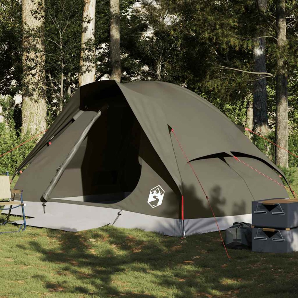 vidaXL Σκηνή Κάμπινγκ με Θόλο 4 Ατόμων Αδιάβροχη Καφέ