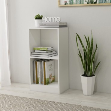 vidaXL Βιβλιοθήκη Λευκή 40x24x75cm από Επεξ. Ξύλο 1 τεμ.