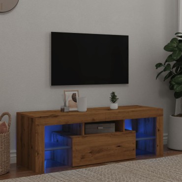 vidaXL Έπιπλο Τηλεόρασης με LED Αρτισιανή Δρυς 120x36,5x40cm Επεξ.Ξύλο