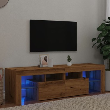 vidaXL Έπιπλο Τηλεόρασης με LED Αρτισιανή Δρυς 140x36,5x40cm Επεξ.Ξύλο