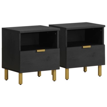 vidaXL Κομοδίνο Μαύρο 40x33x46cm από Επεξεργασμένο Ξύλο 1 τεμ.