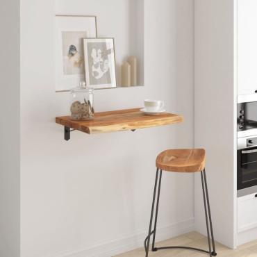 vidaXL Ράφι Επιτοίχιο Ορθ. Live Edge 50x40x2,5cm Μασίφ Ξύλο Ακακίας