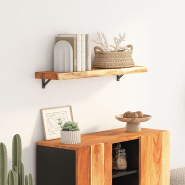vidaXL Ράφι Επιτοίχιο Ορθ. Live Edge 90x30x2,5cm Μασίφ Ξύλο Ακακίας