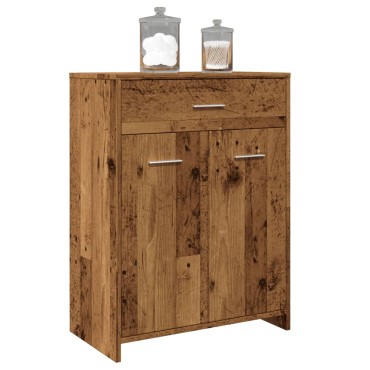 vidaXL Ντουλάπι Μπάνιου Όψη Παλαιού Ξύλου 60x33x80cm από Επεξ. Ξύλο