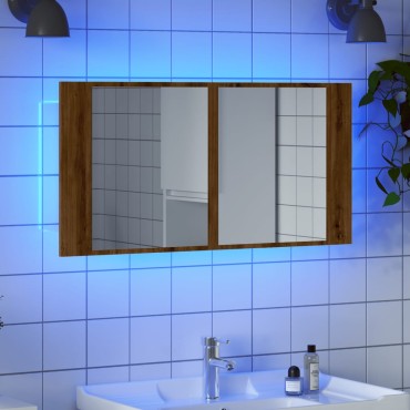 vidaXL Καθρέφτης Ντουλάπι Αρτισιανή Δρυς 90x12x45cm Επεξ. Ξύλο 1 τεμ.