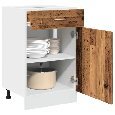 vidaXL Ντουλάπι με Συρτάρι Lyon Μαύρο 50x46x81,5cm Επεξ. Ξύλο 1 τεμ.
