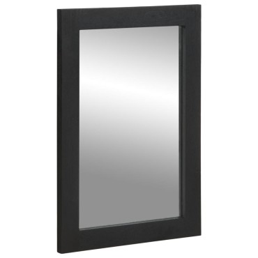 vidaXL Καθρέφτης Μπάνιου Μαύρος 50x70x2,5cm Επεξ. Ξύλο/Oρείχαλκος