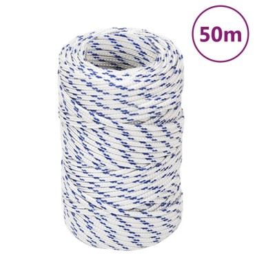vidaXL Σχοινί Ναυτιλίας Λευκό 2 χιλ. 50 μ. από Πολυπροπυλένιο
