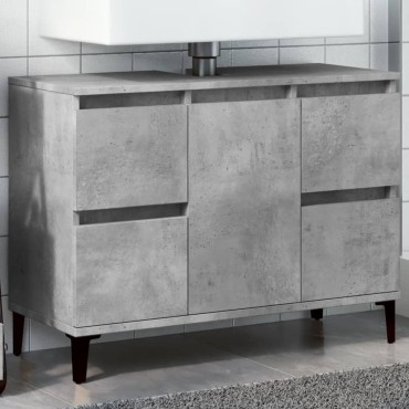 vidaXL Ντουλάπι Νιπτήρα Γκρι Σκυρ. 80x33x60cm Επεξεργασμένο Ξύλο 1 τεμ.