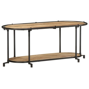 vidaXL Έπιπλο Τηλεόρασης 100x42x40cm Μασίφ Ακατέργ. Ξύλο Μάνγκο 1 τεμ.