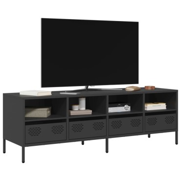 vidaXL Έπιπλο Τηλεόρασης Μαύρο 135x39x43,5cm Ατσάλι Ψυχρής Έλασης