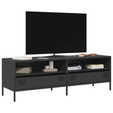 vidaXL Έπιπλο Τηλεόρασης Μαύρο 135x39x43,5cm Ατσάλι Ψυχρής Έλασης