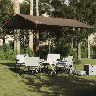 vidaXL Μουσαμάς Κάμπινγκ Αδιάβροχος Καφέ 366x306 εκ.