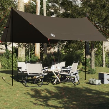 vidaXL Μουσαμάς Κάμπινγκ Αδιάβροχος Καφέ 438x376x212 εκ.