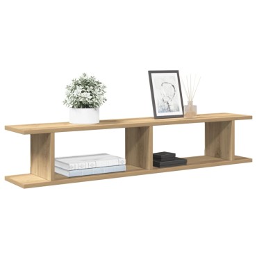vidaXL Ραφιέρες Τοίχου 2 τεμ. Αρτισιανή Δρυς 105x18x20cm Επεξεργ. Ξύλο