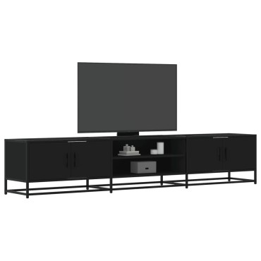 vidaXL Έπιπλο Τηλεόρασης Μαύρο 210x35x41cm Επεξεργασμένο Ξύλο