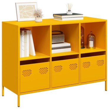 vidaXL Ντουλάπι Μουσταρδί 101,5x39x73,5cm από Χάλυβα Ψυχρής Έλασης 1 τεμ.