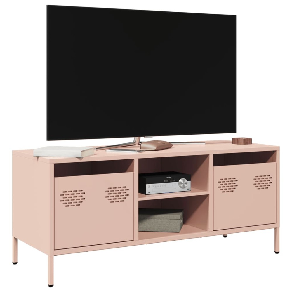 vidaXL Έπιπλο Τηλεόρασης Ροζ 101,5x39x43,5cm Ατσάλι Ψυχρής Έλασης
