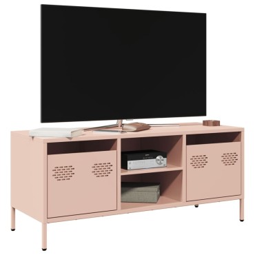 vidaXL Έπιπλο Τηλεόρασης Ροζ 101,5x39x43,5cm Ατσάλι Ψυχρής Έλασης