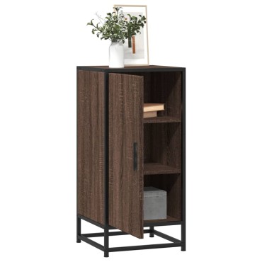 vidaXL Ραφιέρα Καφέ Δρυς 35,5x35x76cm Επεξ. Ξύλο + Μέταλλο 1 τεμ.