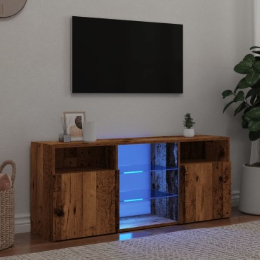 vidaXL Έπιπλο Τηλεόρασης LED Όψη Παλαιού Ξύλου 120x30x50cmΕπεξ. Ξύλο
