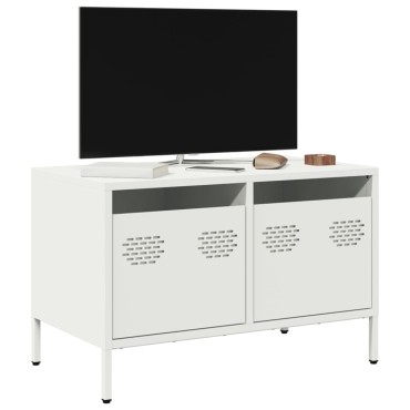 vidaXL Έπιπλο Τηλεόρασης Λευκό 68x39x43,5cm Ατσάλι Ψυχρής Έλασης