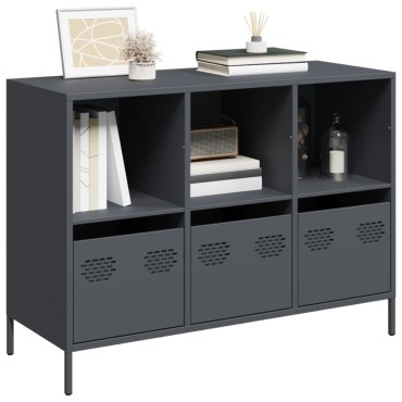 vidaXL Ντουλάπι Ανθρακί 101,5x39x73,5cm από Χάλυβα Ψυχρής Έλασης 1 τεμ.