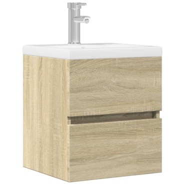 vidaXL Ντουλάπι Νιπτήρα Sonoma Δρυς 41x38,5x45cm Επεξεργασμένο Ξύλο 1 τεμ.