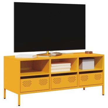 vidaXL Έπιπλο Τηλεόρασης Μουσταρδί 101,5x39x43,5 Ατσάλι Ψυχρής Έλασης 101,5x39x43,5cm