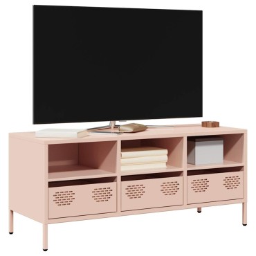 vidaXL Έπιπλο Τηλεόρασης Ροζ 101,5x39x43,5cm Ατσάλι Ψυχρής Έλασης