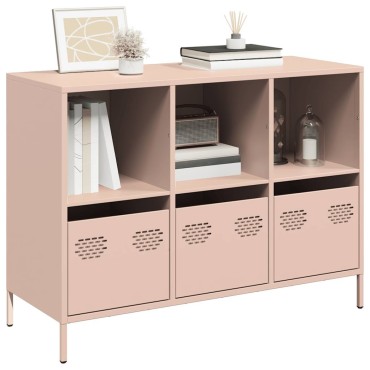vidaXL Ντουλάπι Ροζ 101,5x39x73,5cm από Χάλυβα Ψυχρής Έλασης 1 τεμ.
