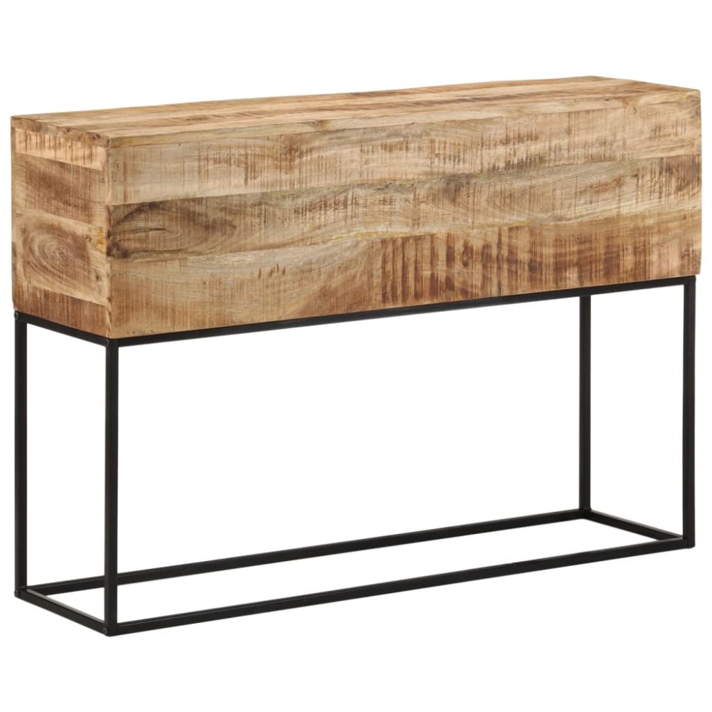 vidaXL Τραπέζι Κονσόλα 110x30x75cm Μασίφ Ακατ. Ξύλο Μάνγκο/Σίδηρο 1 τεμ.