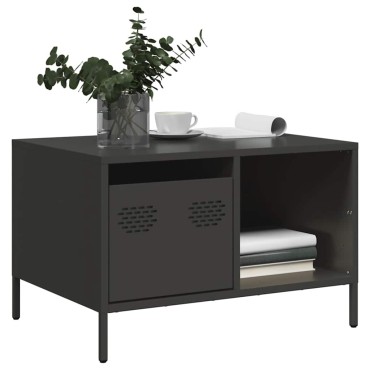 vidaXL Τραπεζάκι Σαλονιού Μαύρο 68,5x50x43,5cm Χάλυβα Ψυχρής Έλασης 1 τεμ.
