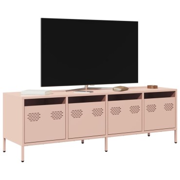 vidaXL Έπιπλο Τηλεόρασης Ροζ 135x39x43,5cm Ατσάλι Ψυχρής Έλασης