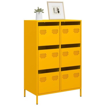 vidaXL Ντουλάπι Μουσταρδί 68x39x101,5cm από Ατσάλι 1 τεμ.