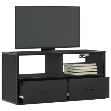 vidaXL Έπιπλο Τηλεόρασης Μαύρο 80x31x39,5cm Επεξεργ. Ξύλο / Μέταλλο