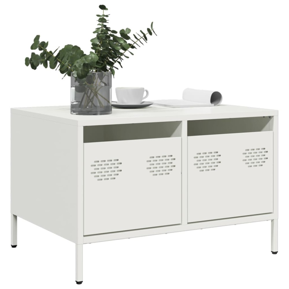 vidaXL Έπιπλο Τηλεόρασης Λευκό 68x50x43,5cm Χάλυβας Ψυχρής Έλασης