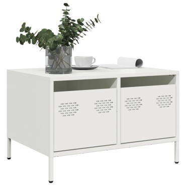 vidaXL Έπιπλο Τηλεόρασης Λευκό 68x50x43,5cm Χάλυβας Ψυχρής Έλασης