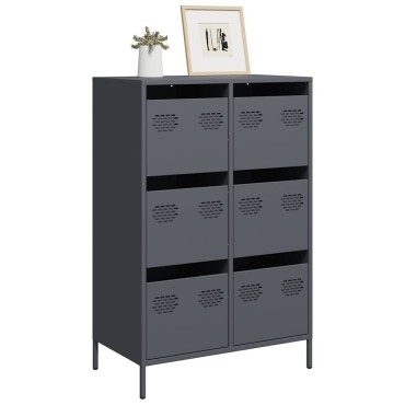 vidaXL Ντουλάπι Ανθρακί 68x39x101,5cm από Χάλυβα 1 τεμ.
