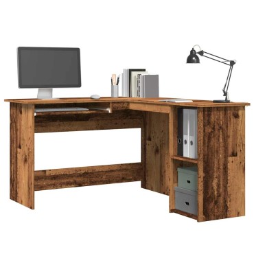 vidaXL Γραφείο Γωνιακό Παλιό Ξύλο 120x140x75cm Επεξεργασμένο Ξύλο 1 τεμ.