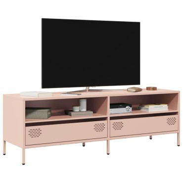 vidaXL Έπιπλο Τηλεόρασης Ροζ 135x39x43,5cm Ατσάλι Ψυχρής Έλασης
