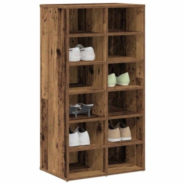 vidaXL Παπουτσοθήκη Παλιό Ξύλο Δρυς 54x34x100,5cm Επεξεργασμένο Ξύλο