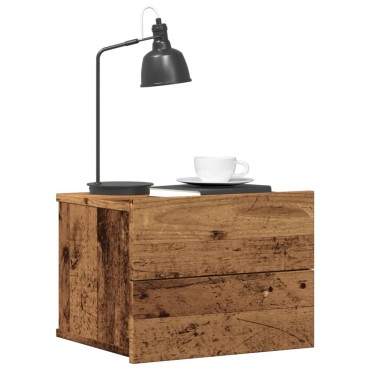 vidaXL Κομοδίνο Επιτοίχιο Όψη Παλαιού Ξύλου 40x32x30cm 1 τεμ.