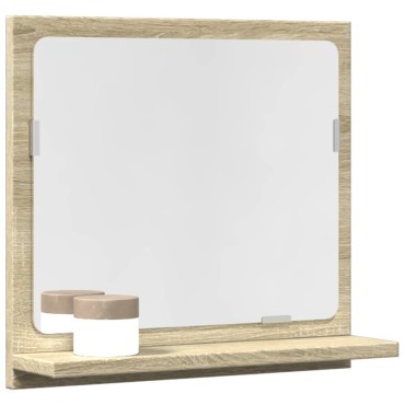 vidaXL Καθρέφτης Μπάνιου Sonoma Δρυς 40x11x37cm Ξύλο 1 τεμ.