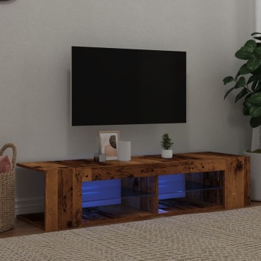 vidaXL Έπιπλο Τηλεόρασης LED Όψη Παλαιού Ξύλου 135x39x30cmΕπεξ. Ξύλο