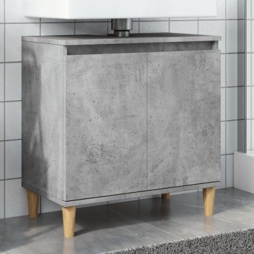 vidaXL Ντουλάπι Νιπτήρα Γκρι Σκυρ. 58x33x60cm Επεξεργασμένο Ξύλο 1 τεμ.
