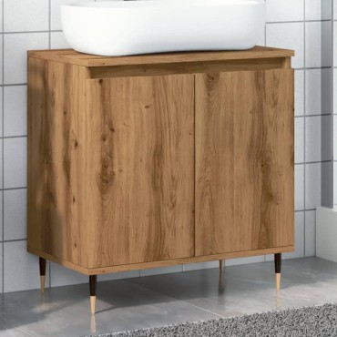vidaXL Ντουλάπι μπάνιου Δρυς τεχνίτης 58x33x60cm Κατασκευασμένο ξύλο