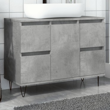 vidaXL Ντουλάπι Μπάνιου Γκρι Σκυροδέματος 80x33x60cm Επεξ. Ξύλο