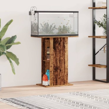 vidaXL Βάση Ενυδρείου Όψη Παλαιού Ξύλου 36x60,5x72,5 εκ. Επεξ. Ξύλο
